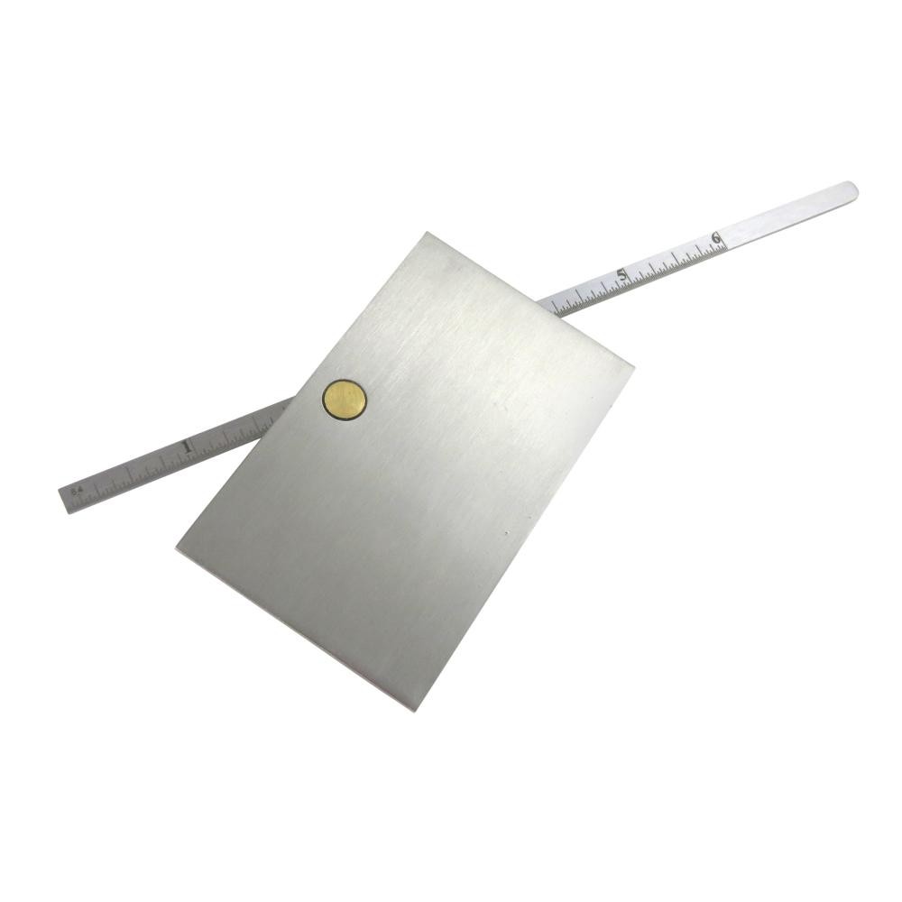 Taytools 6" Rectangular Head Depth Gauge Protractor Stainless Steel Brass Knob