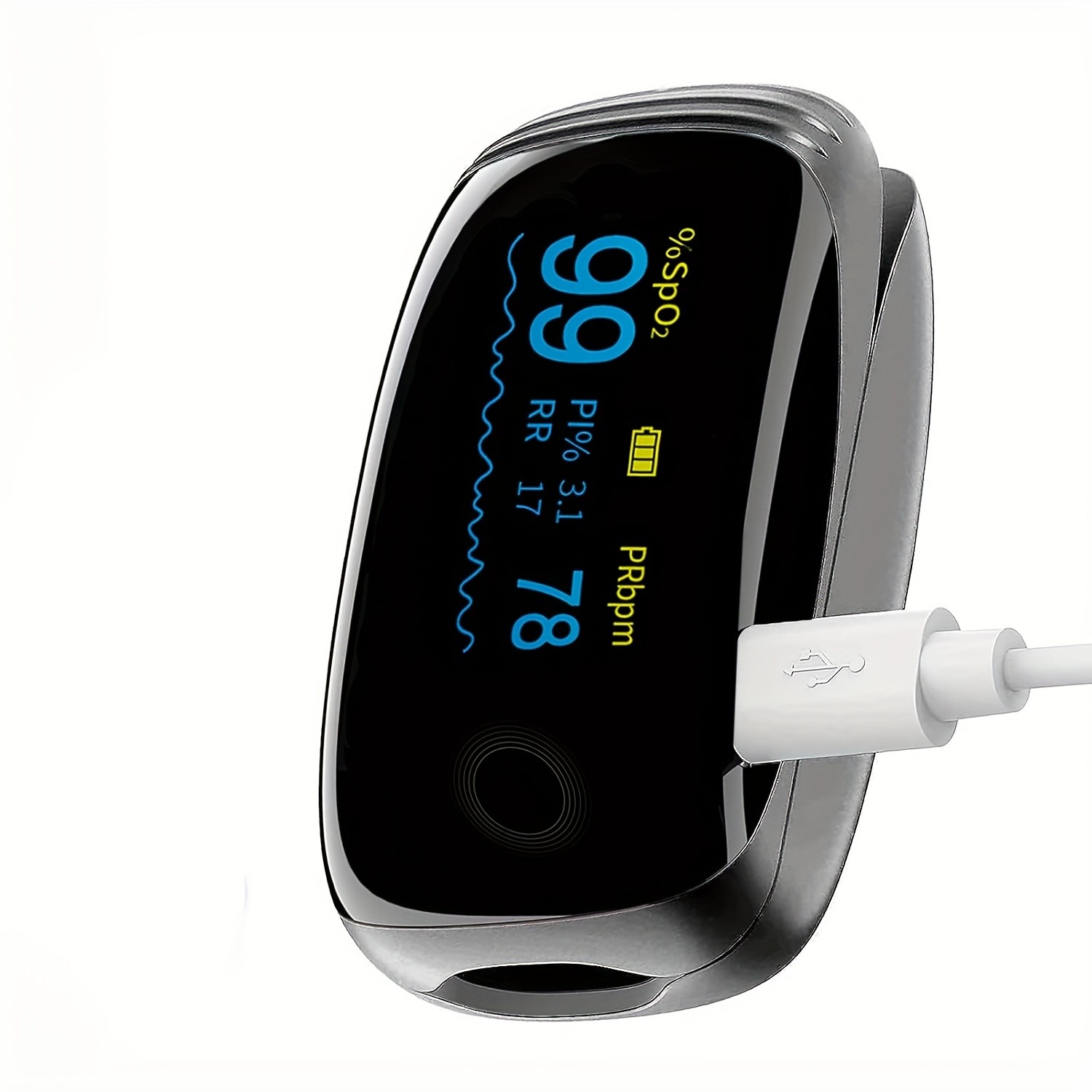 Rechargeable Pulse Oximeter Fingertip Oxygen Monitor Fingertip w/SpO2 Pulse Rate