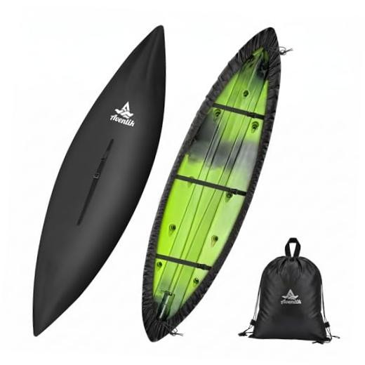 450D Silver Coated Kayak Cover with Carry Handle - Waterproof UV Resistant