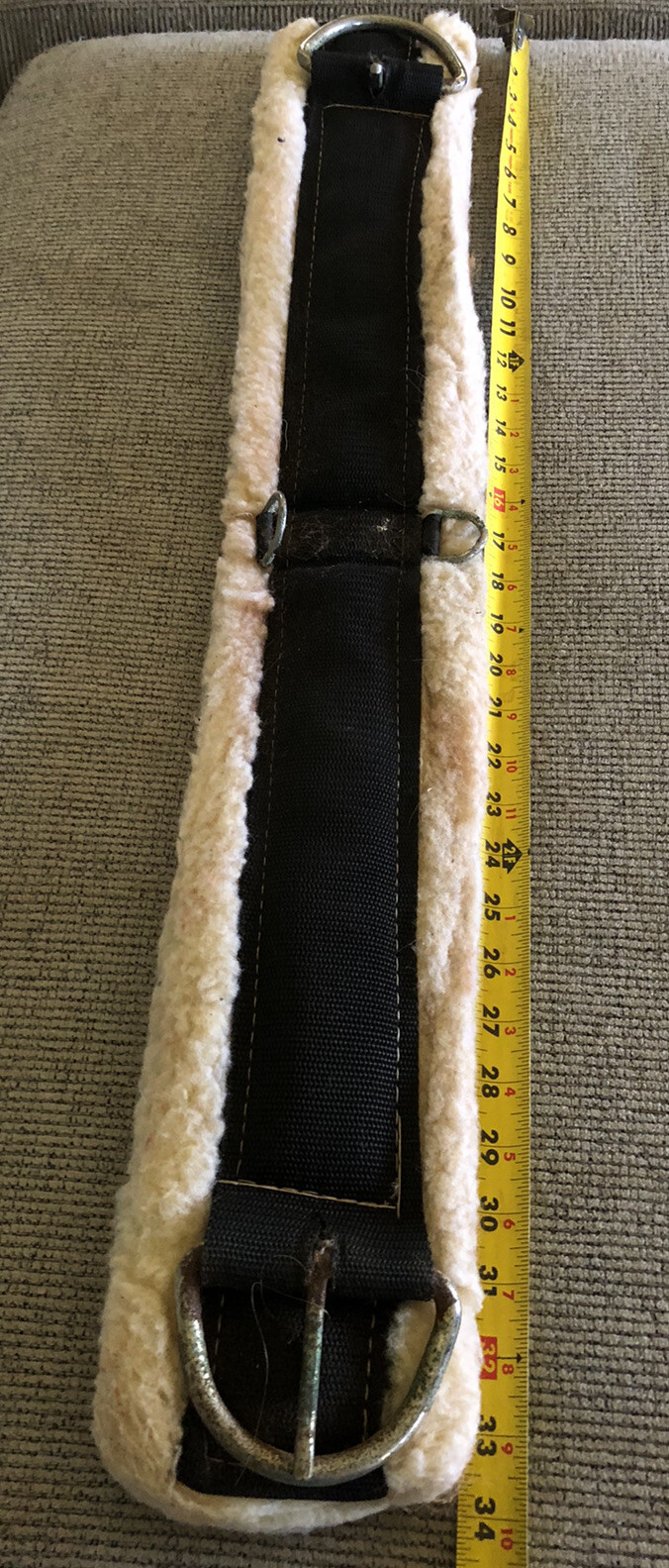 34” BLACK WESTERN CINCH-Thick Natural Fleece-Western Riding, Trail, All Around