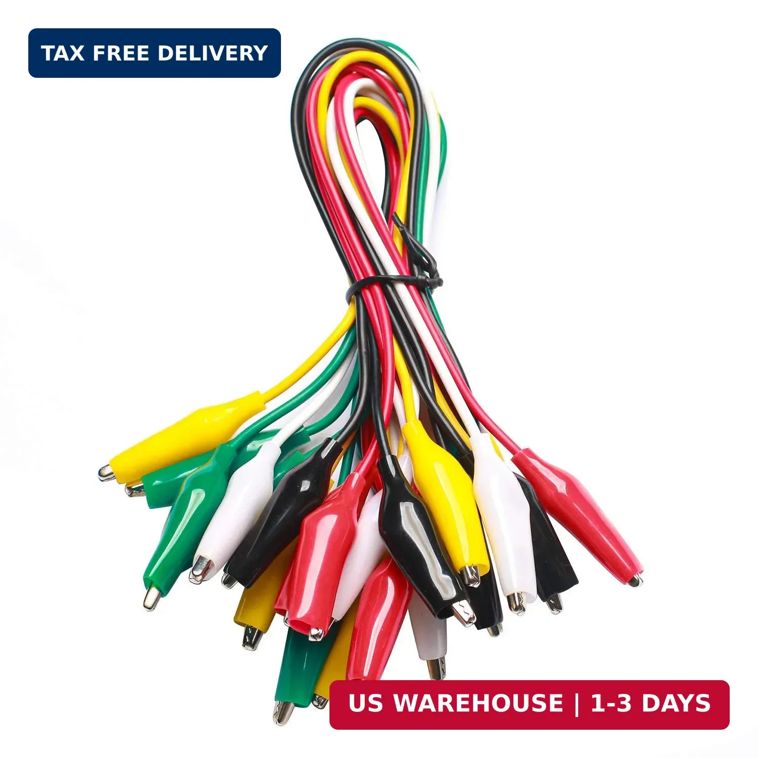 WGGE WG-026 10 Pieces and 5 Colors Test Lead Set & Alligator Clips,20.5 inches /