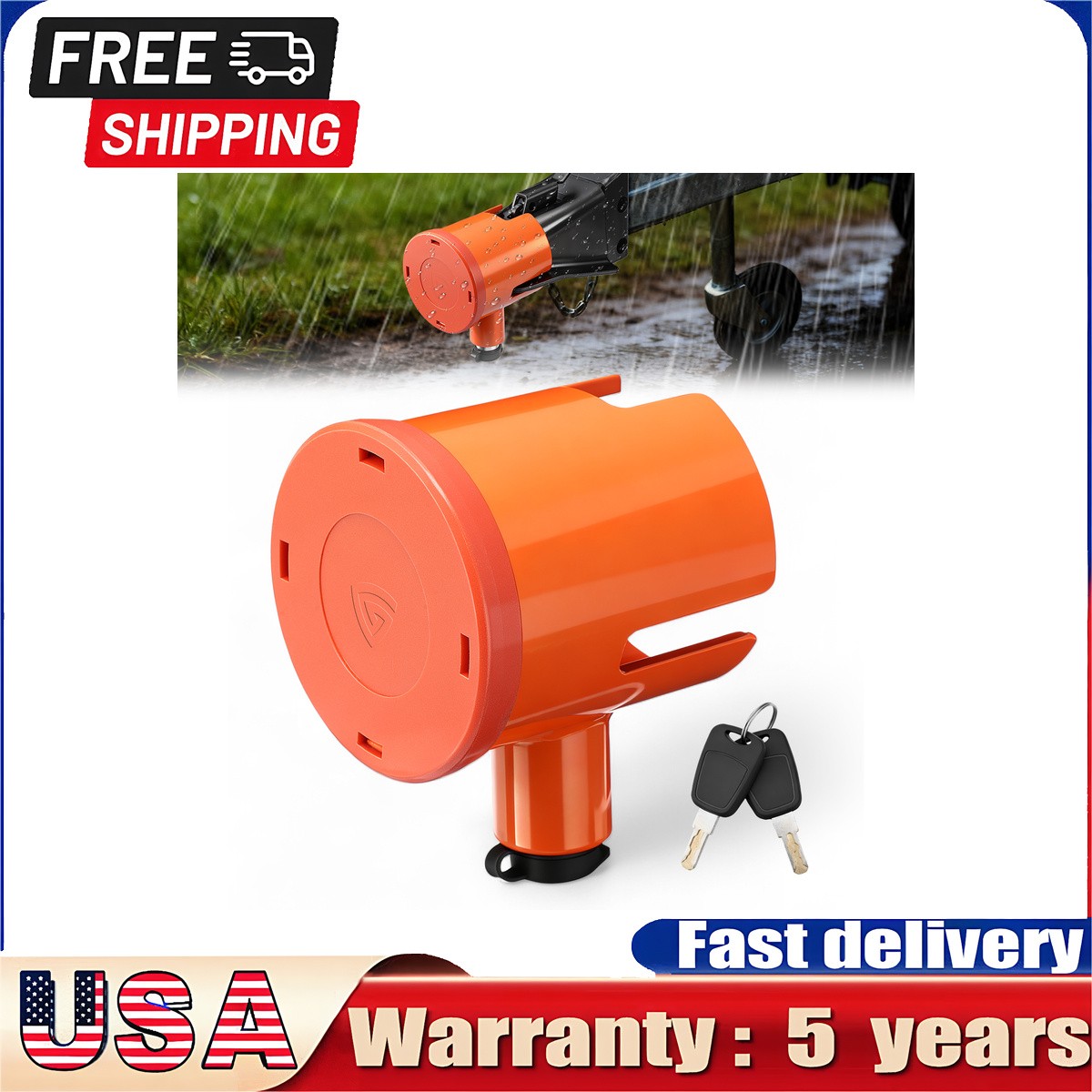 Trailer Coupler Lock Fits 2 & 2-5/16 Inches Couplers Heavy Duty Tow Hitch lock