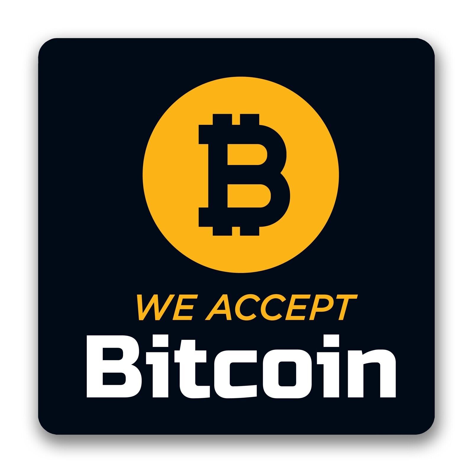 Large Bit Accepted Here Window Sticker Decal