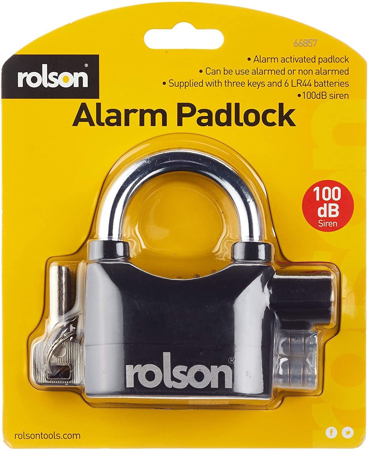 NEW Rolson Heavy Duty Alarm Padlock