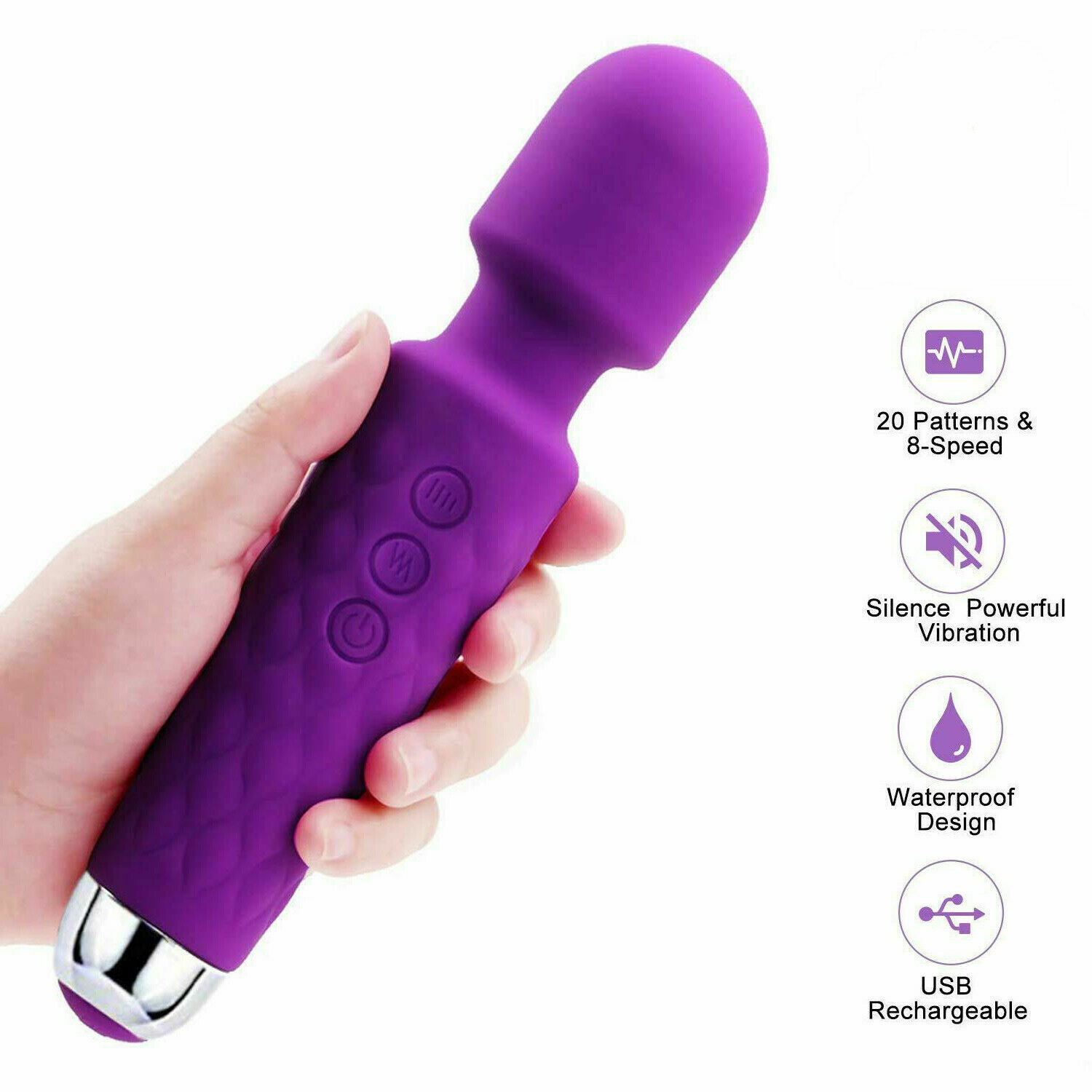 NEW Wand-Handheld-Massager-Vibrating-Massage-Full-Body-Speed-Women-Multi Speed