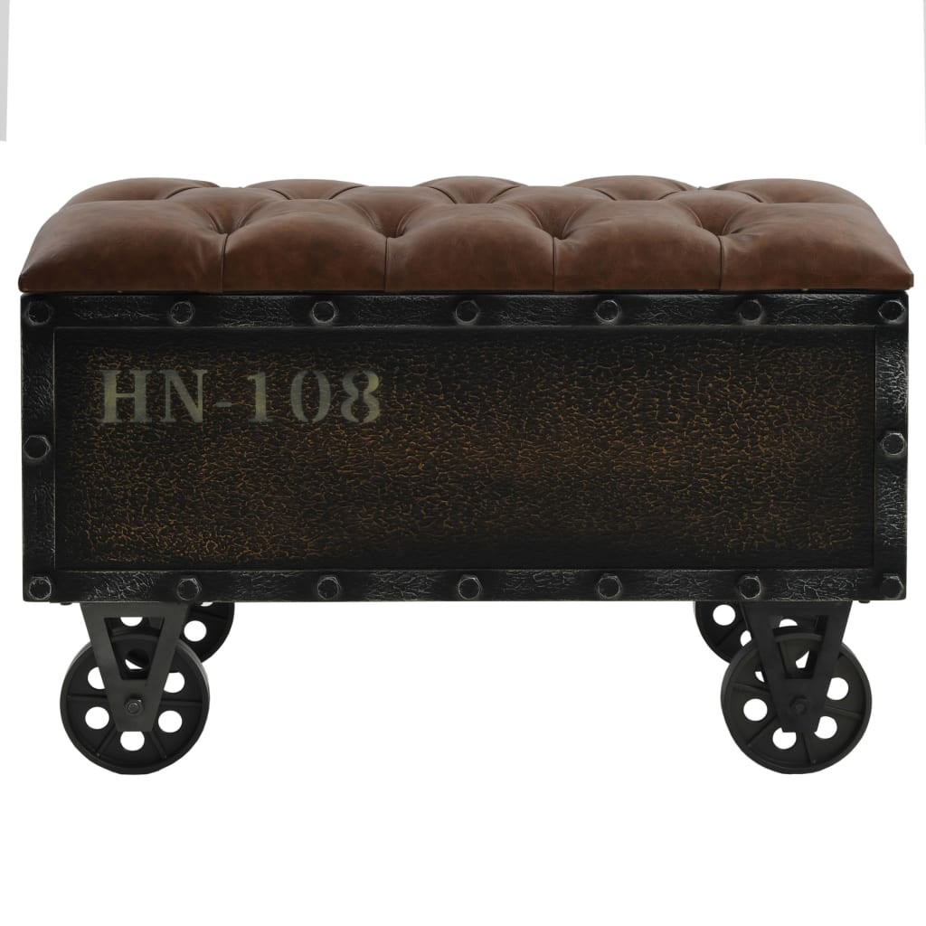 Storage Bench with Casters Storage Trunk Entryway Bench Solid Wood Fir vidaXL