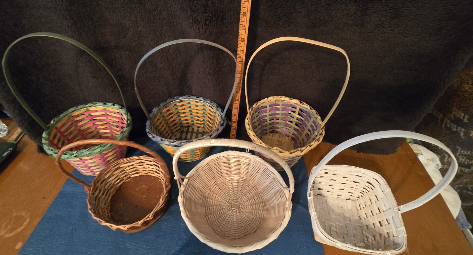 6 Vintage Easter And Decorative Wood Baskets