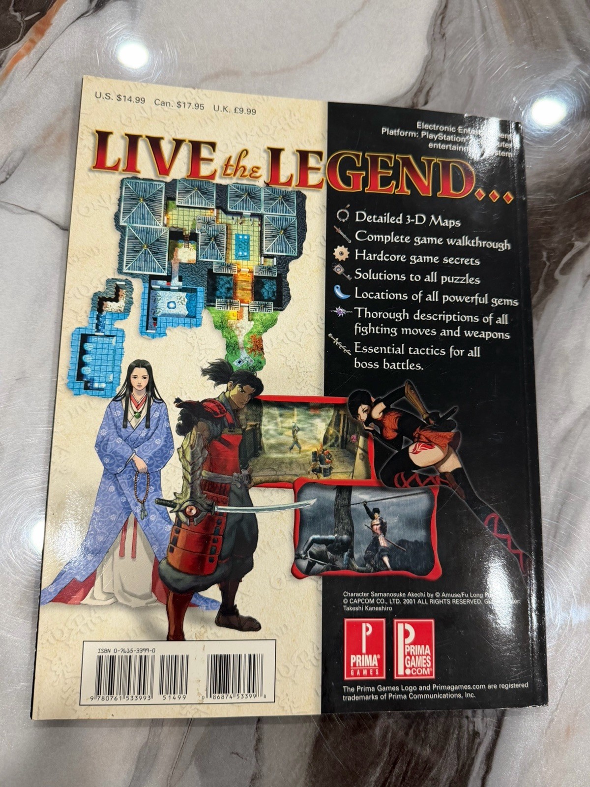 Onimusha: Warlords Official Strategy Guide Ps1 Capcom Secrets Section!