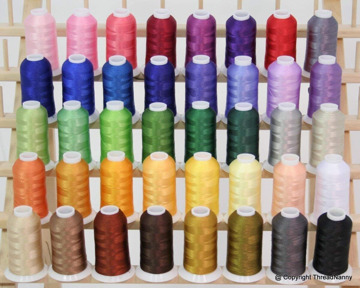 Premium Polyester Brother Machine Embroidery Thread Set of 40 Colors