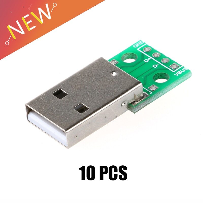 10pcs Type A USB Male To DIP 2.54MM PCB Board DIY Adapter Converter Module 4 pin