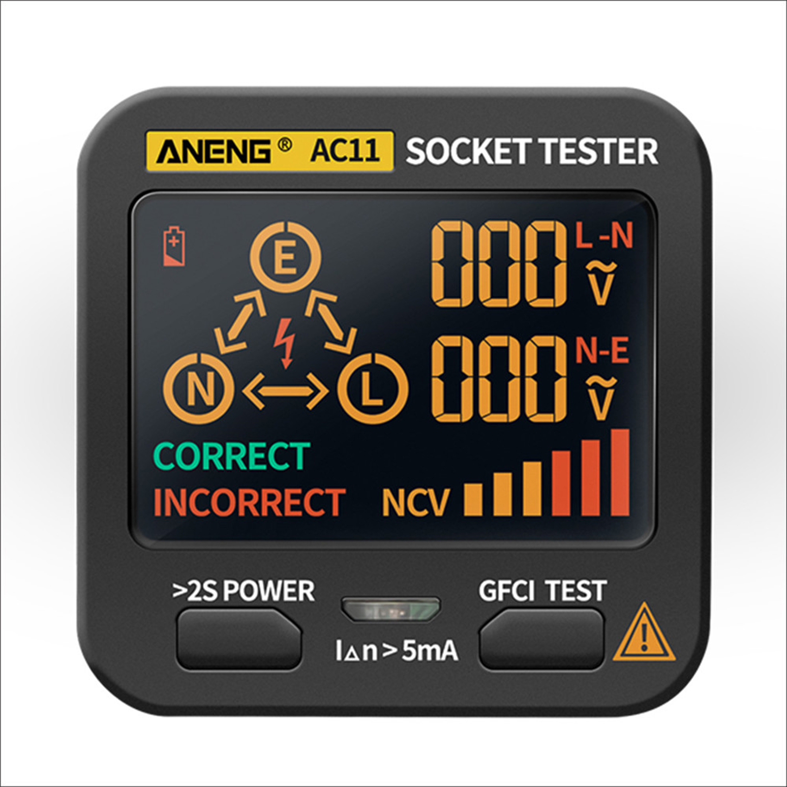 ANENG AC11 Socket Tester Electric Leakage Detector LCD Display NCV Electric D3J2