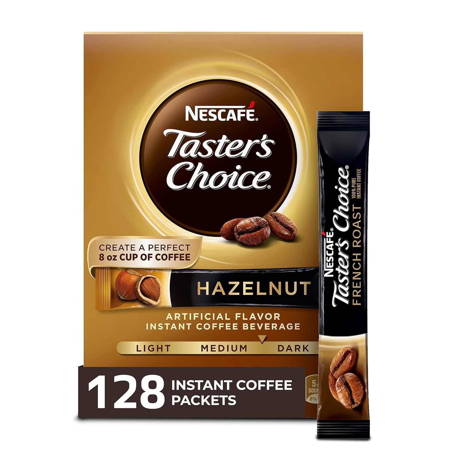 Nescafe Taster's Choice Instant Coffee Beverage, Hazelnut, 16 count (Pack of...