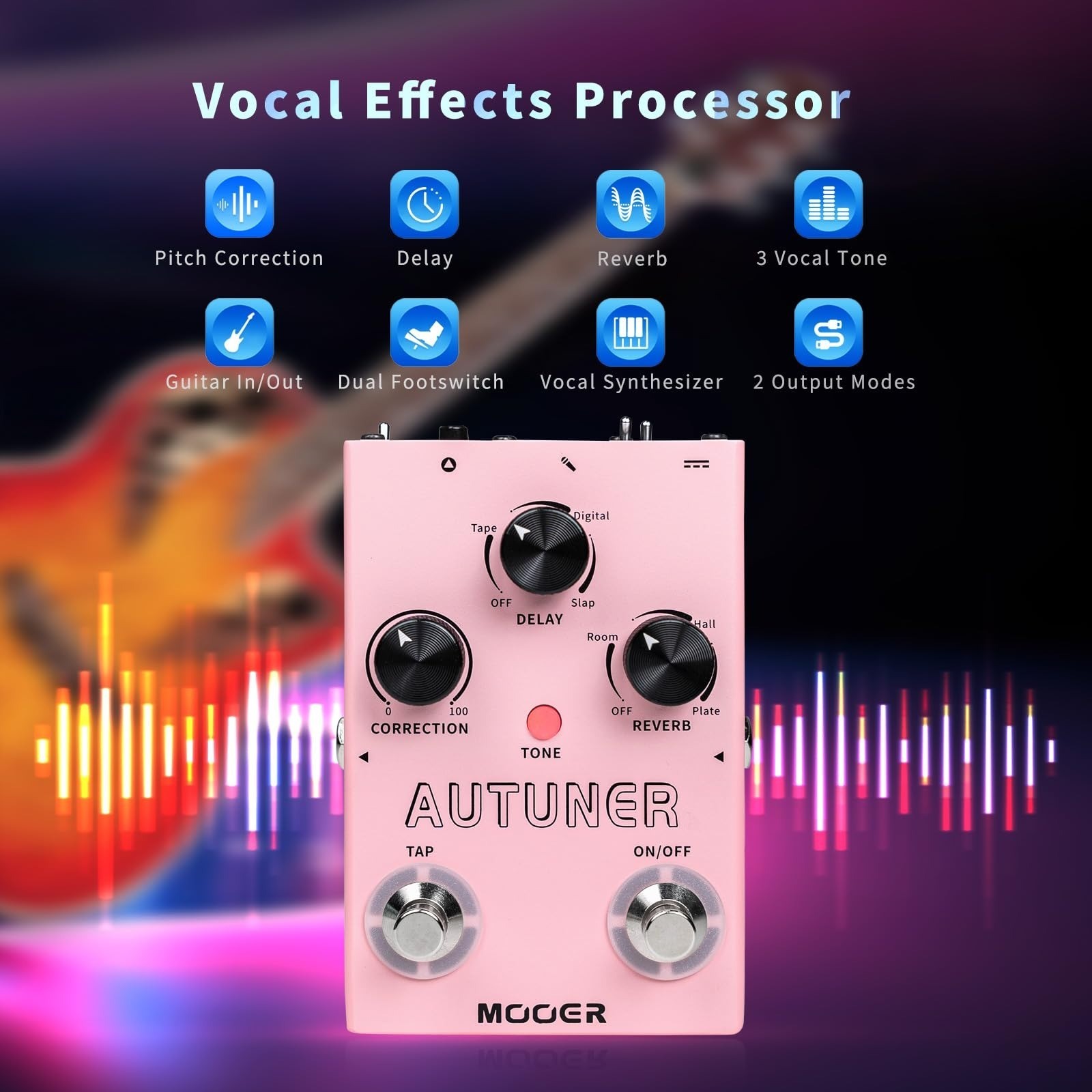 MOOER MVP1 Vocal Effects Processor Pedal Pitch Correction Reverb Delay