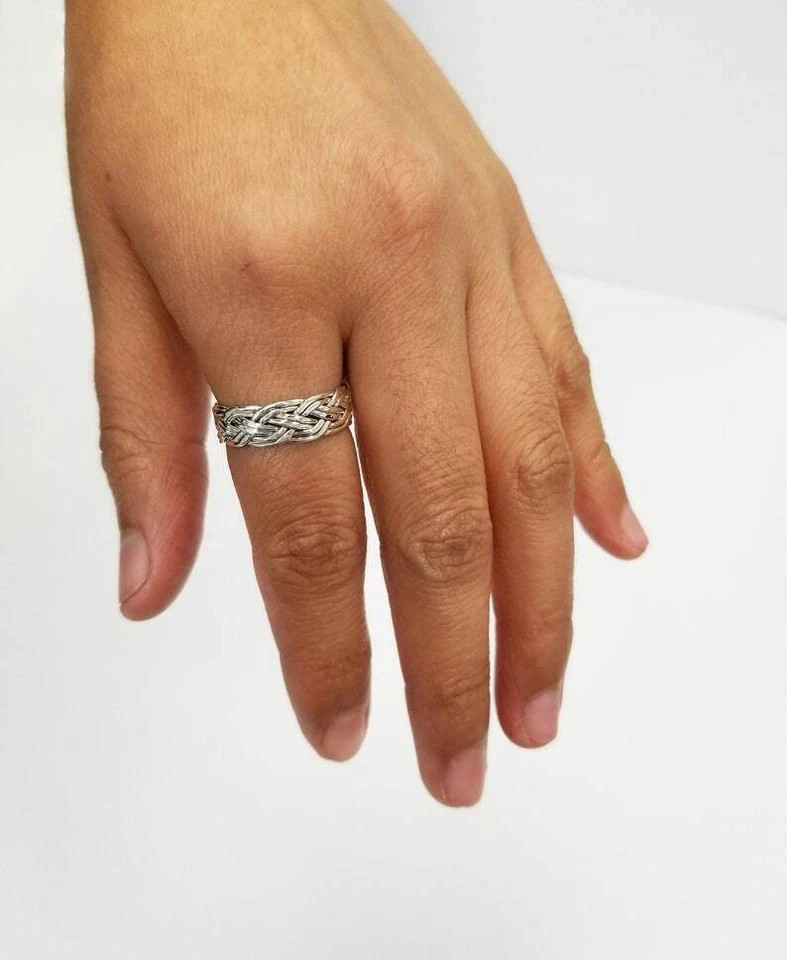Solid 925 Sterling Silver Braid Silver Ring Brand Celtic Ring All Size