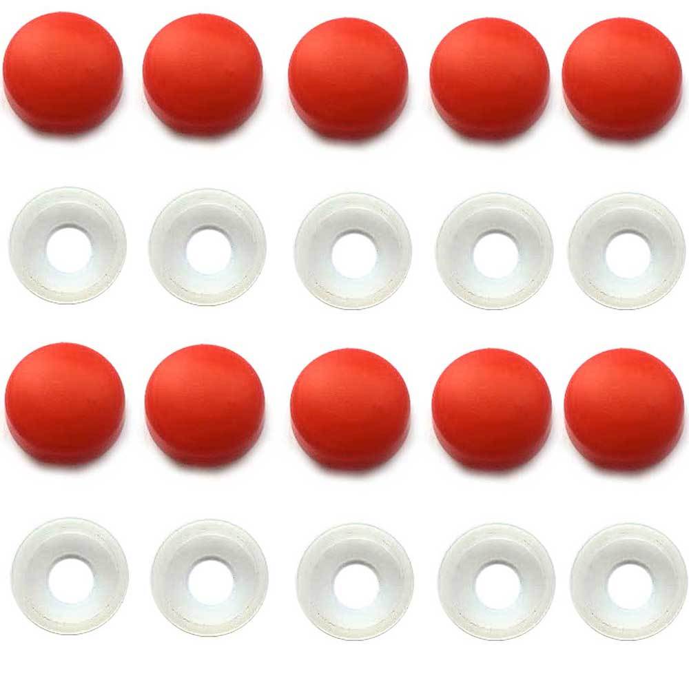 10 Red License Plate Frame Screw Caps & Bolt Covers Motorcycle or Car