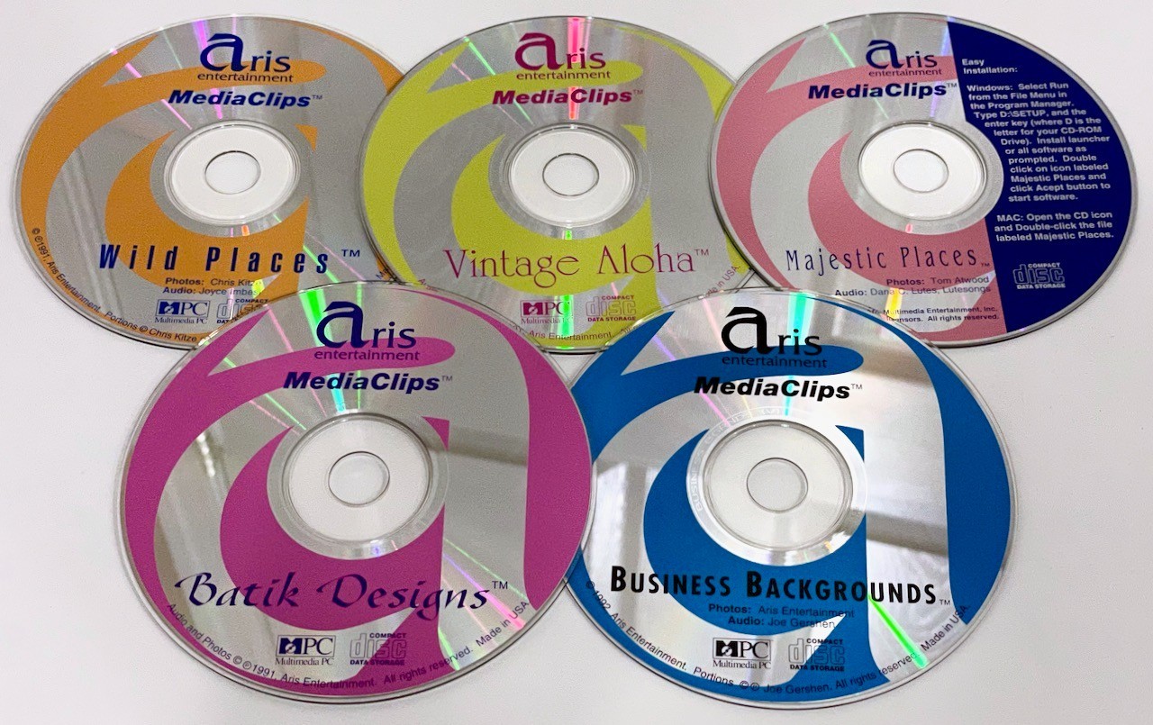 Aris MediaClips - 5 CD-ROMs for Windows/Mac from 1991-1994