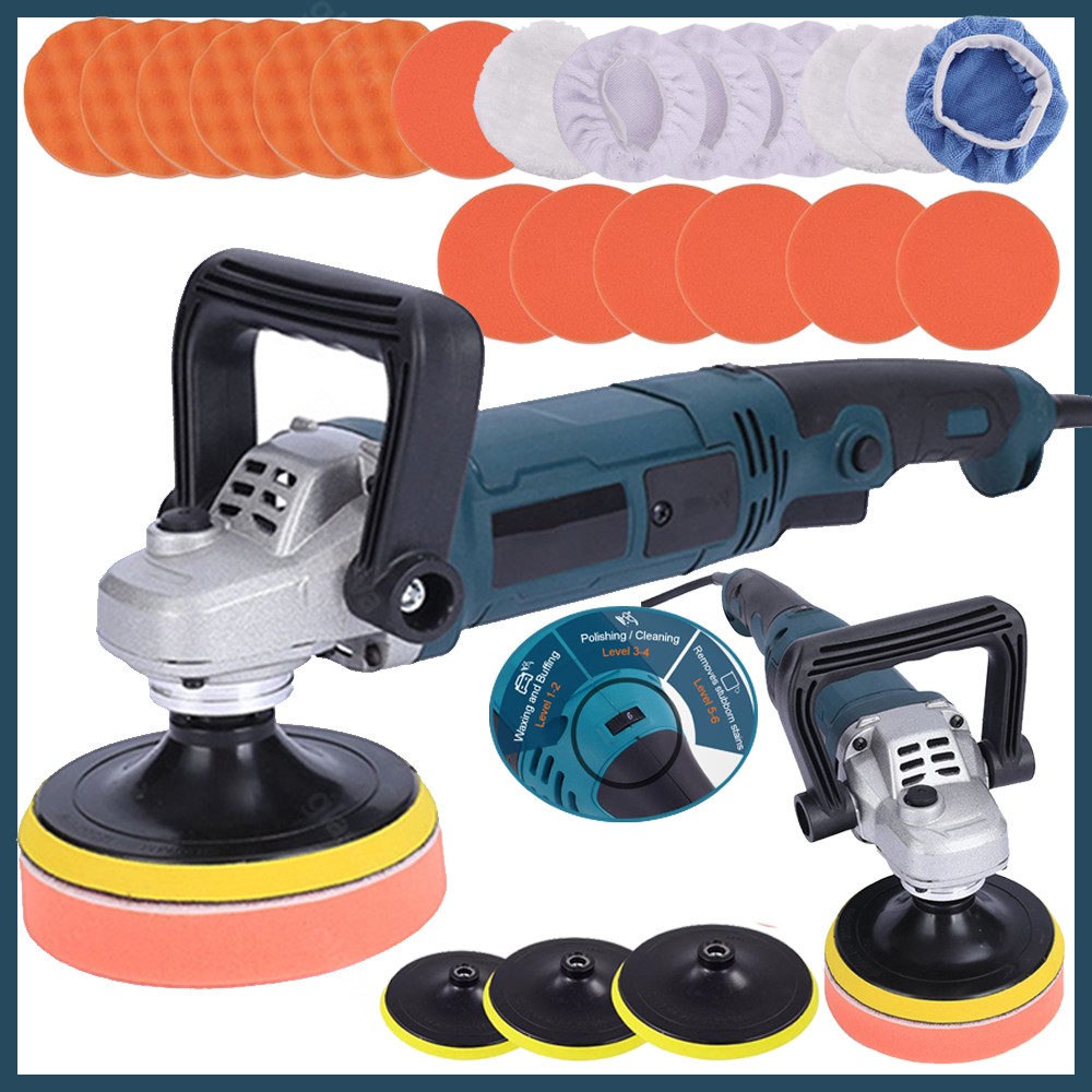 1600W Electric Car Polisher Kit Buffer Sander Variable Speed Polishing Machine