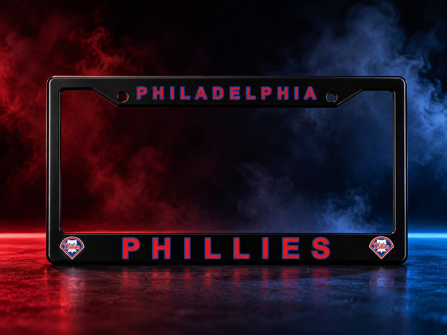 Philadelphia Phillies Black License Plate Frame Cover - Black - Eliteauto3k