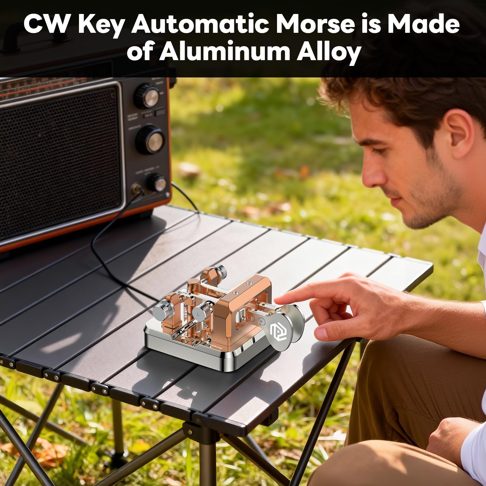 CW Key Morse Code Key Morse Telegraph Key Morse Code Key Aluminum Alloy CW Mo...