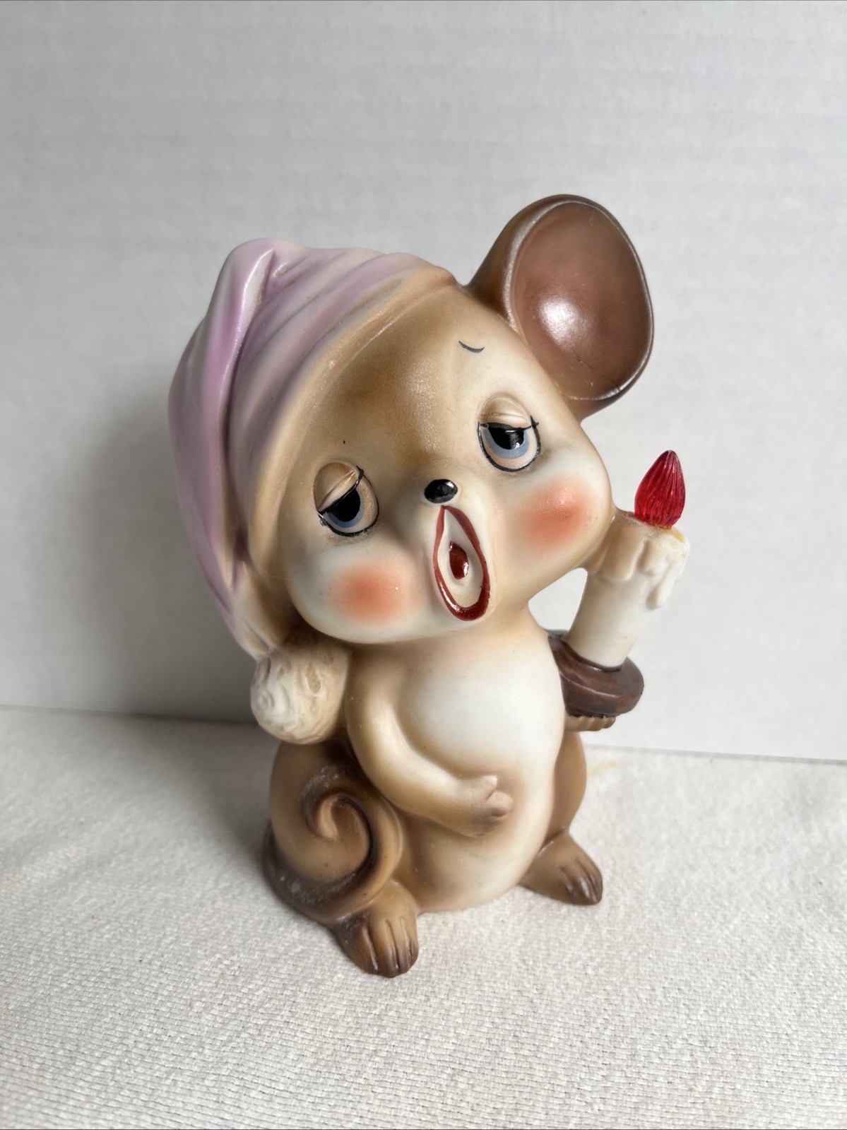 Vintage Josef Original Sleepy Mouse With Night Cap Night Light Made In Japan
