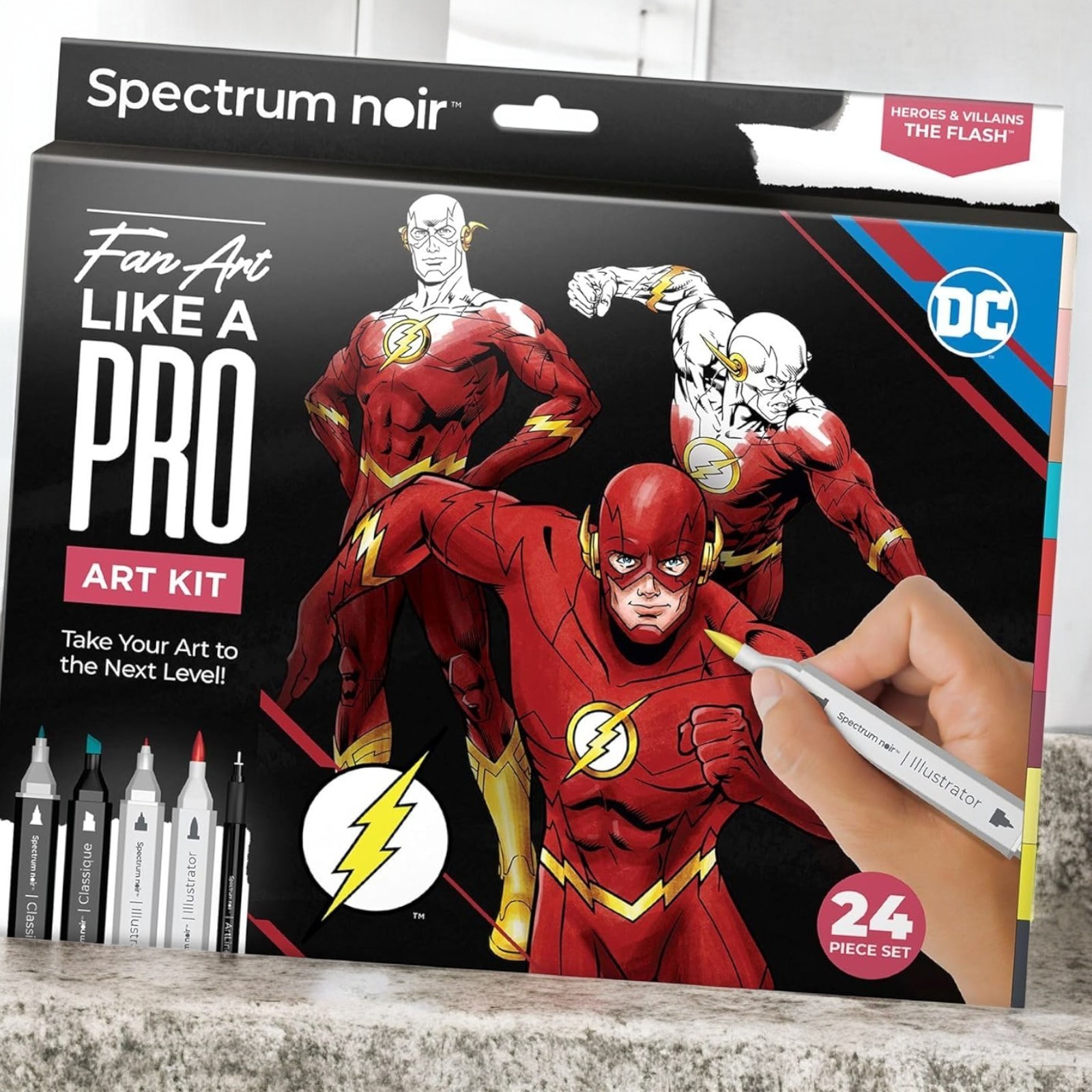 DC Art Kit Fan Art Like A Pro 24 Piece Set Teen 14 Years + The Flash Artist Gift