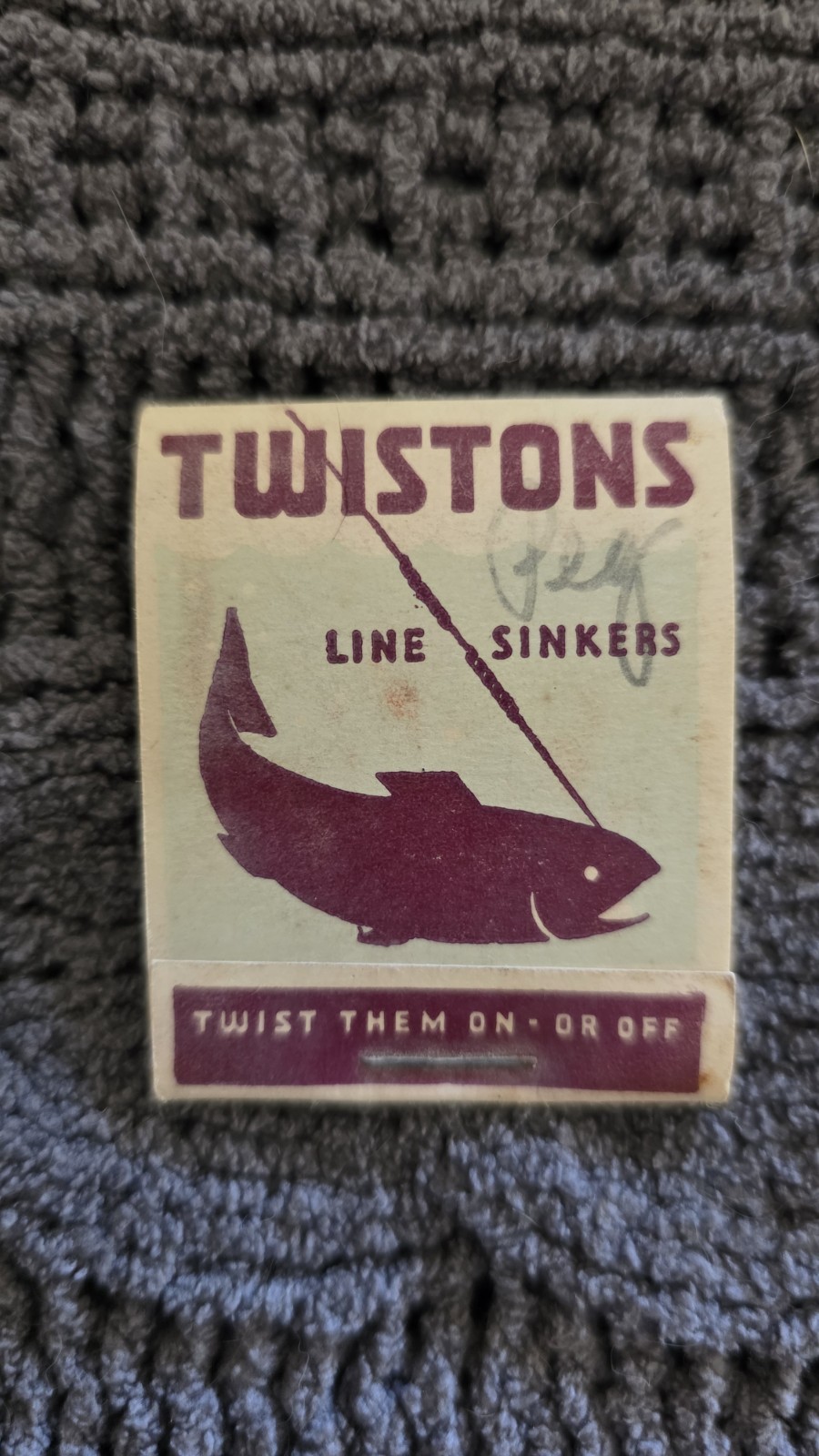 1950's NOS TWISTONS MATCHBOOK LINE WEIGHT SINKERS FISHING LEAD New Glasgow