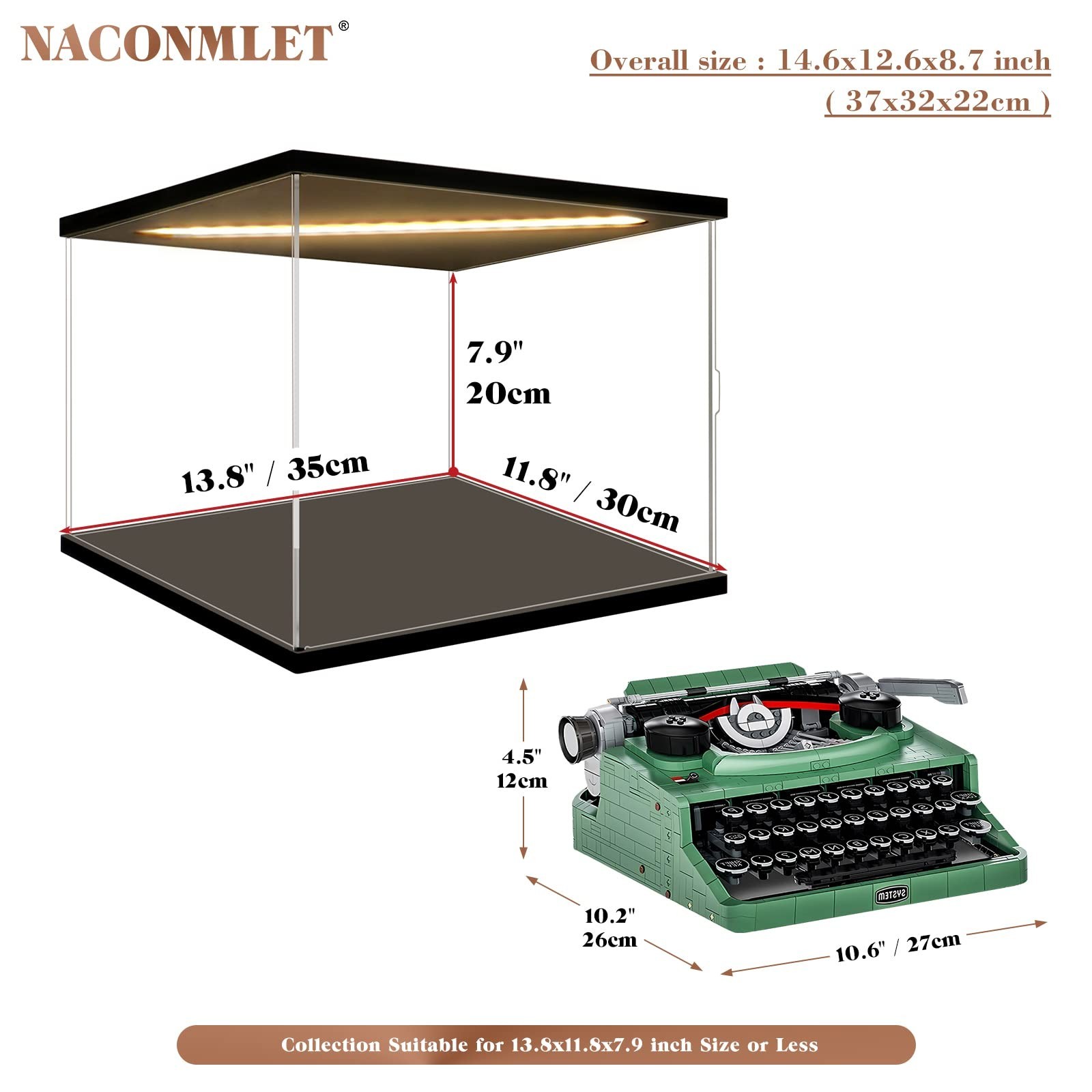 Clear Acrylic Display Case-LED-Lit-Display Boxe for Lego Sets -Dustproof Prot...