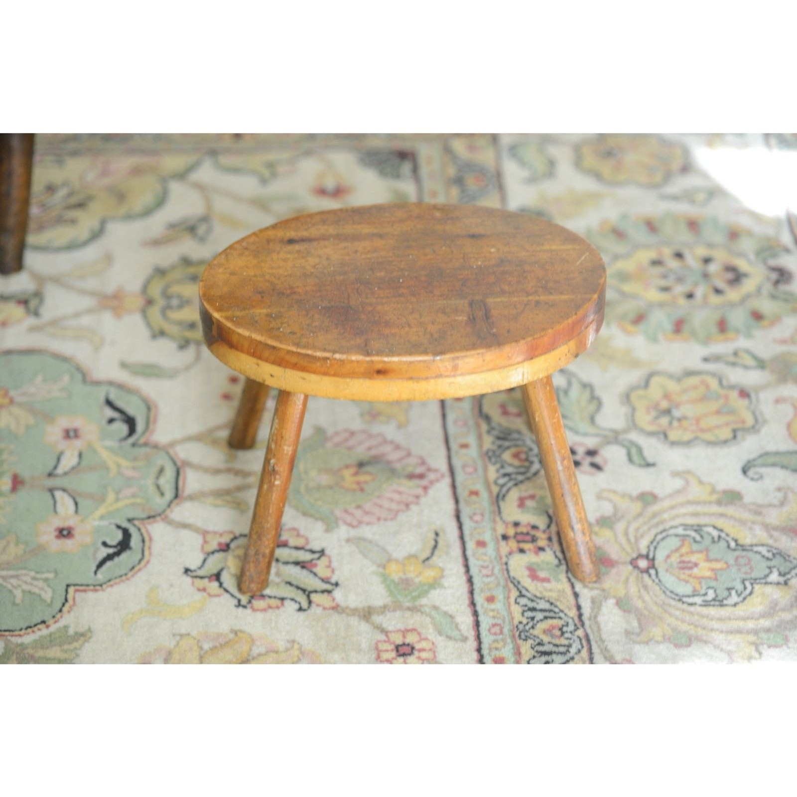 Vintage Red Cedar Colonial Fireside Cricket Primitive Stool 12" x 8" Rustic