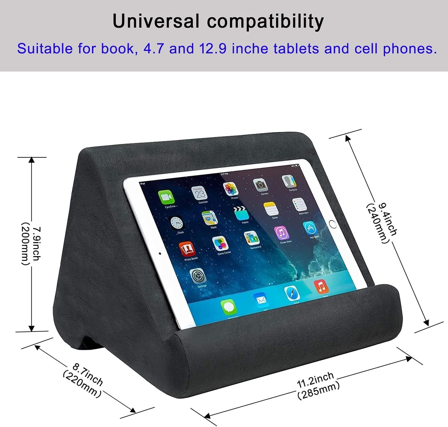 Tablet Pillow Stand - Tablet Holder Dock for Bed with Multi-Viewing Angles, Comp