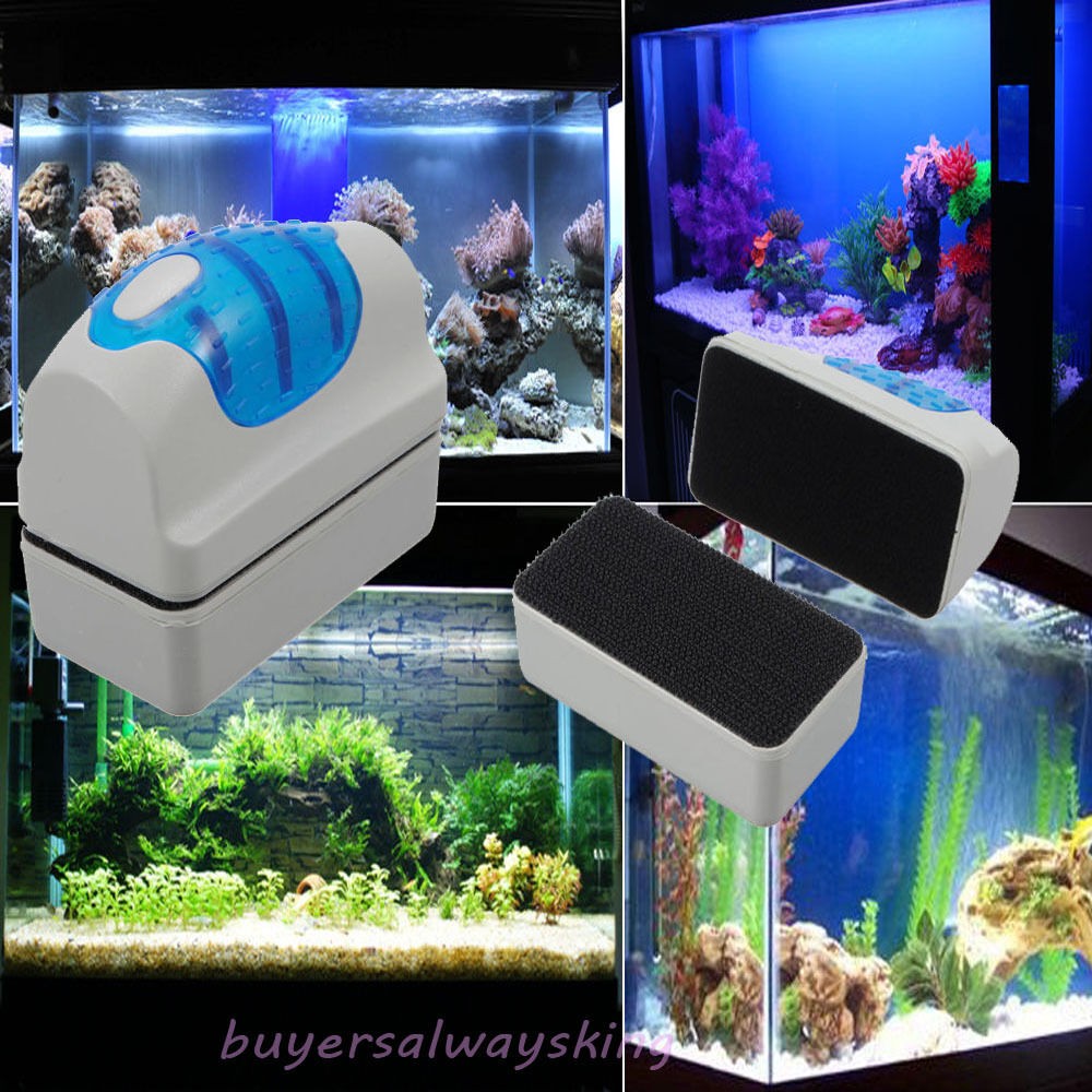 Magnetic Clean Brush Aquarium Fish Glass Tank Algae Cleaner Scrubber Float E