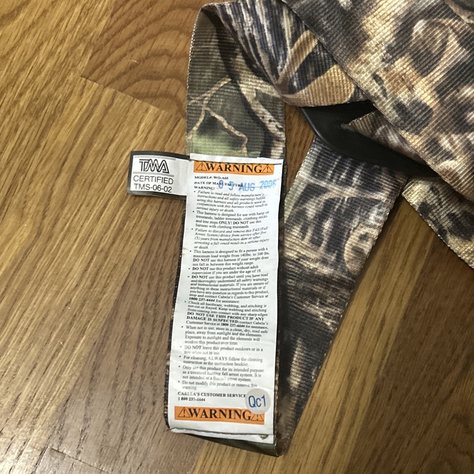 Cabelas Nylon Camo Hunting Tree Stand Safety Adjustable Fall Arrest Harness