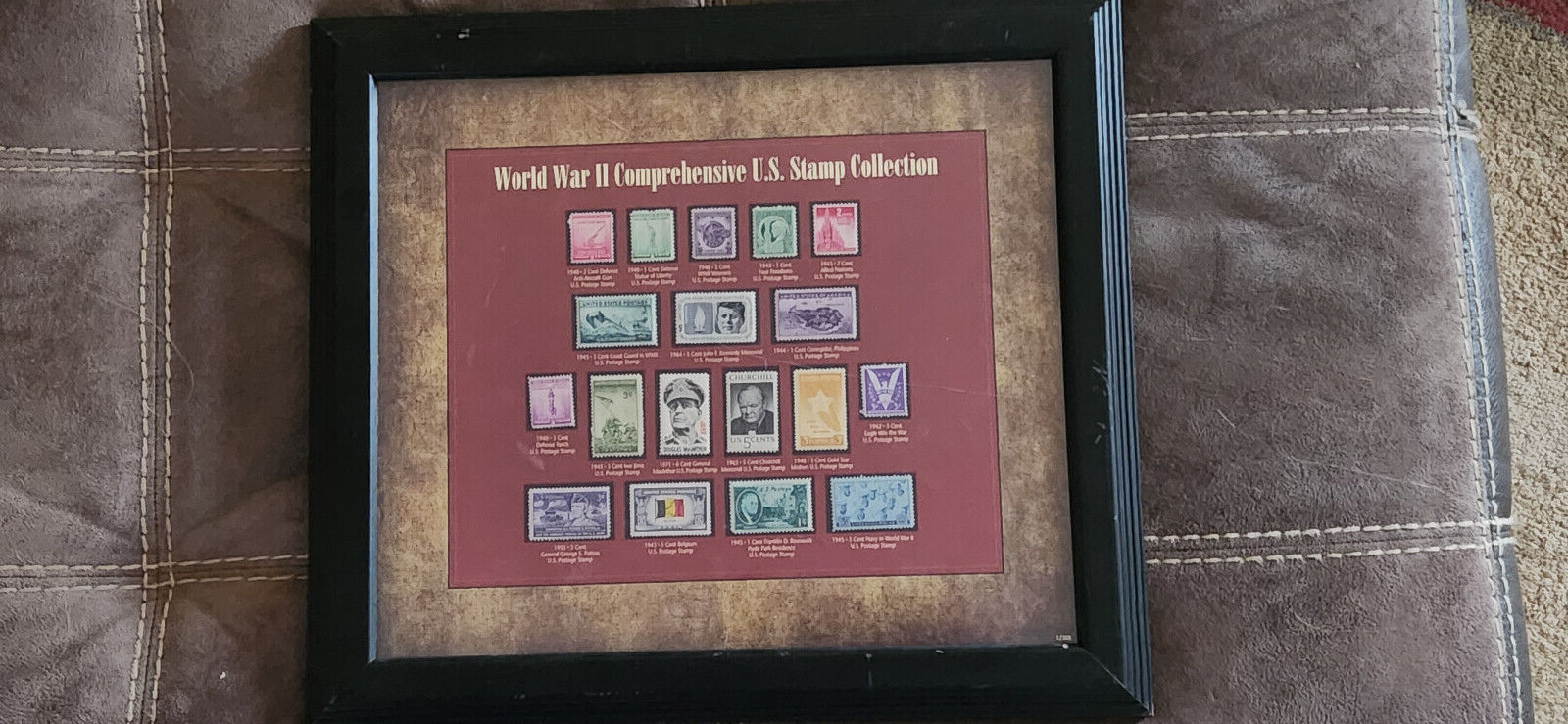 American World War II Comprehensive U.S. Stamp Framed Collection
