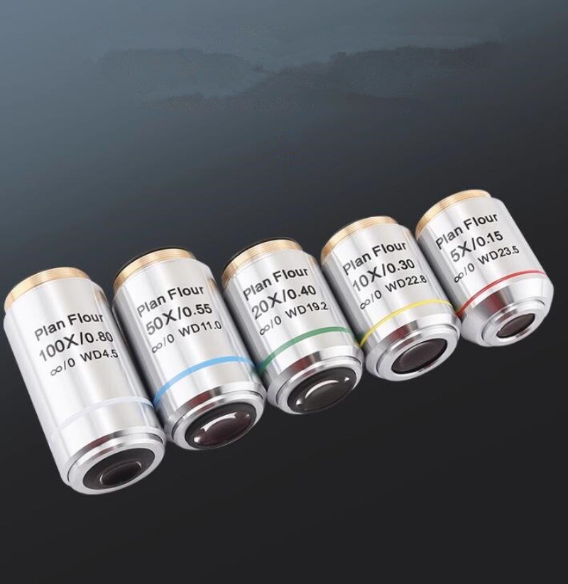 5X/10X/20X/50X/100X Plan Flour Semi-apochromatic Infinity System Objective Lens