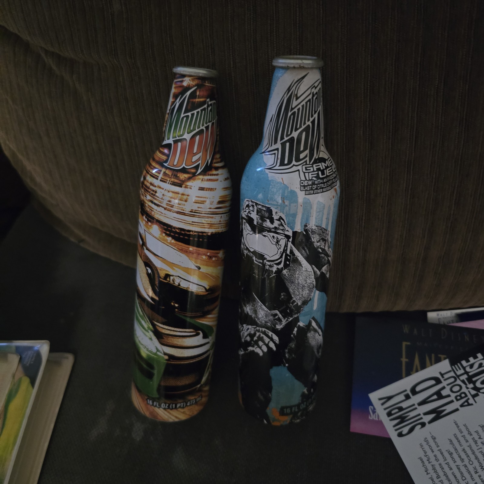 Mountain Dew Game Fuel Promo Aluminum Bottle Lot of 2, 16 fl oz, Multicolor