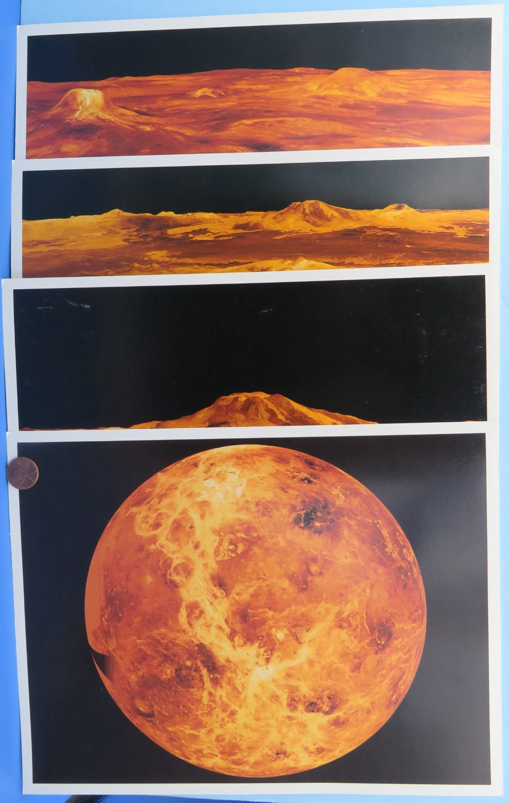 NASA Photo Litho Lot of 4 vtg Magellan Venus JPL Space Shuttle Atlantis / Color!