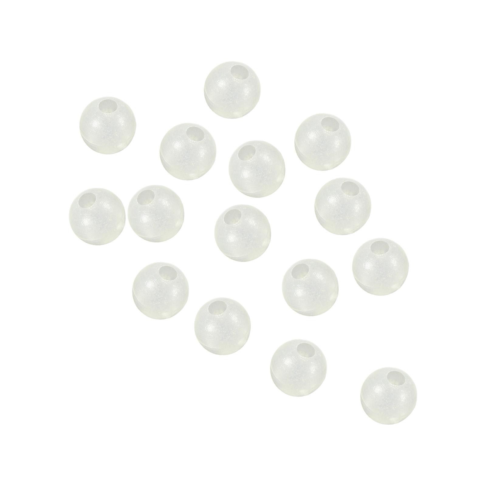 200Pcs 3mm Dia Round Soft Plastic Glow Fishing Beads Tackle Tool White