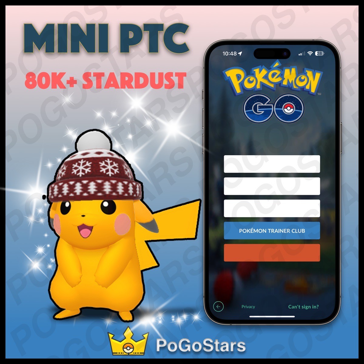 Pokémon PTC Go - Shiny Pikachu Beanie - 80K Stardust✨Read Description✨