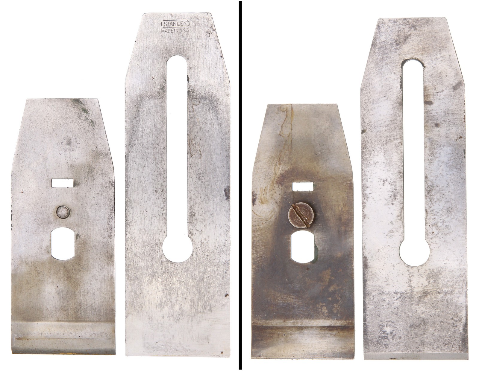 Orig. Cutting Iron for Stanley No. 4 1/2 Plane- Notched Rectangle - mjdtoolparts