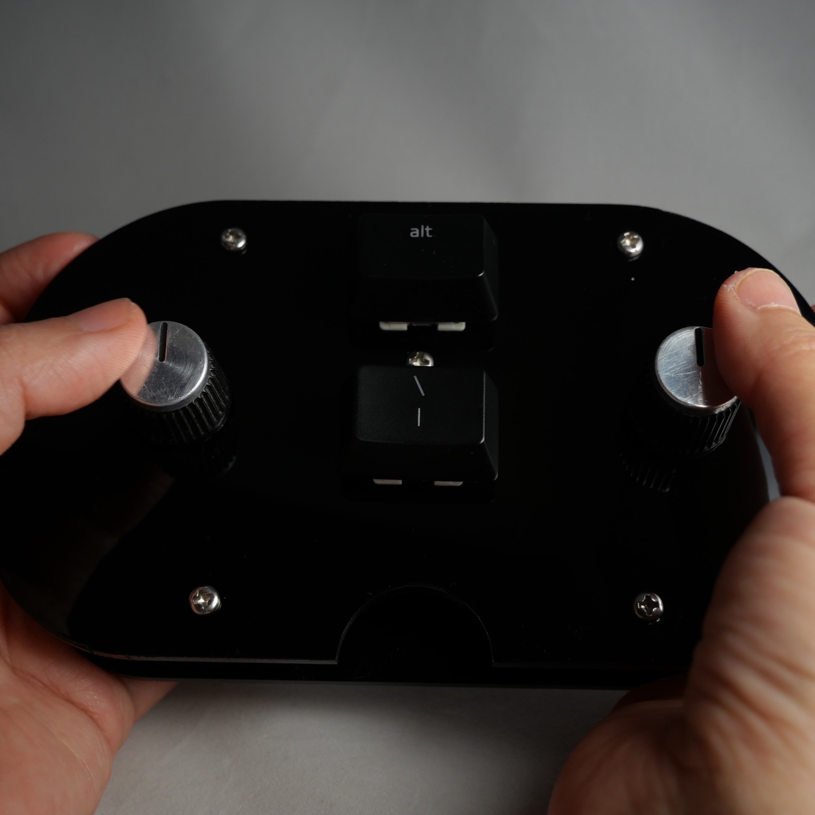 Black Acrylic Midi Controller with 2 Note Buttons and 2 Potentiometer Knobs