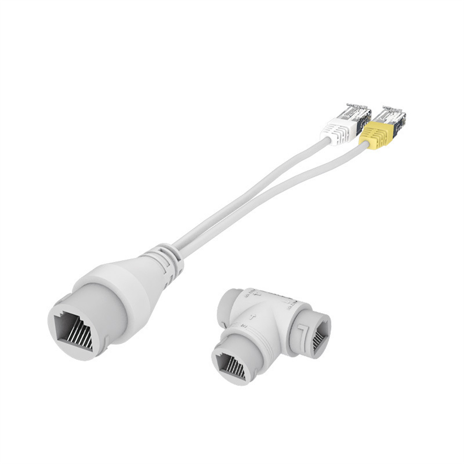POE Splitter 2-in-1 Network Cabling Three-way RJ45 Converter For Security Camera
