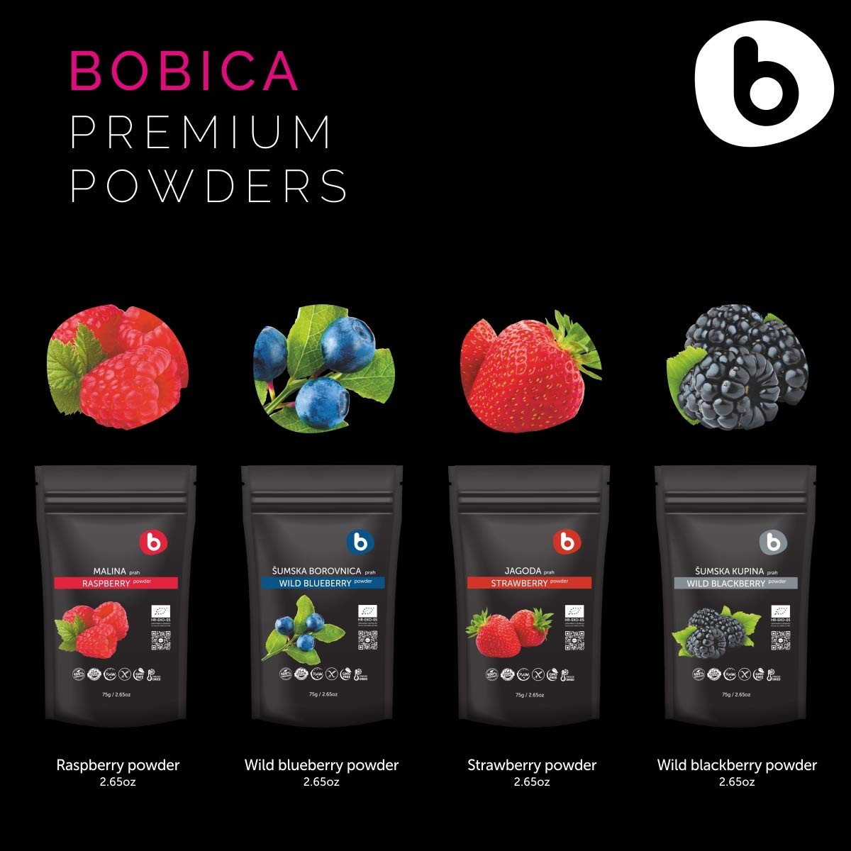Organic Wild Blueberry Powder, Bilberry Powder - from Freeze Dried Blueberrie...