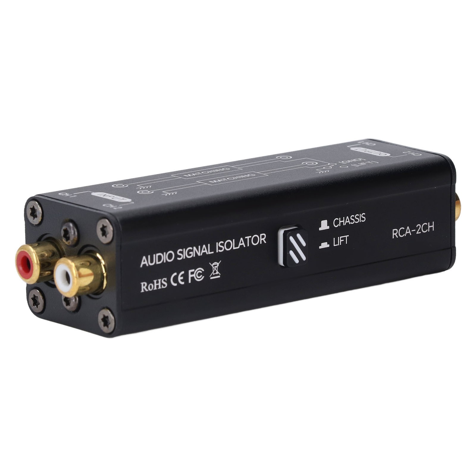 2 Channel Ground Loop Noise Isolator Sound Signal Filter Hum Eliminator 2CH For