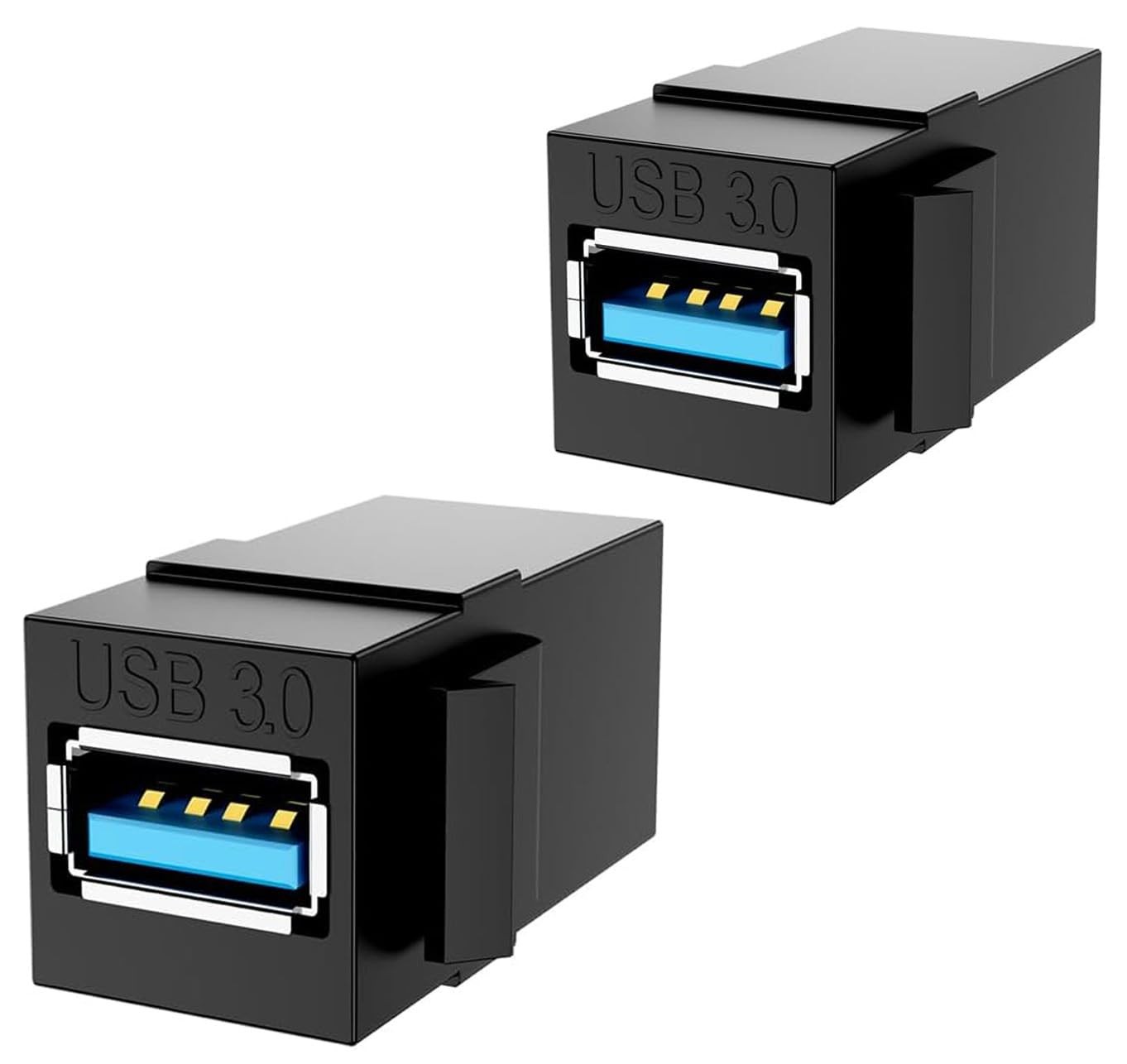 PANPEO USB 3.0 Keystone Jack Insert – Female to Coupler 2 pack, Black