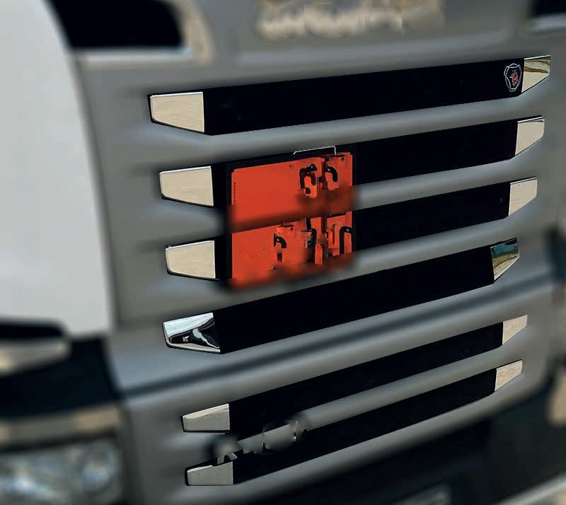Scania G400 12x Corners Mirror Polished Stainless Steel Front Grill Dash
