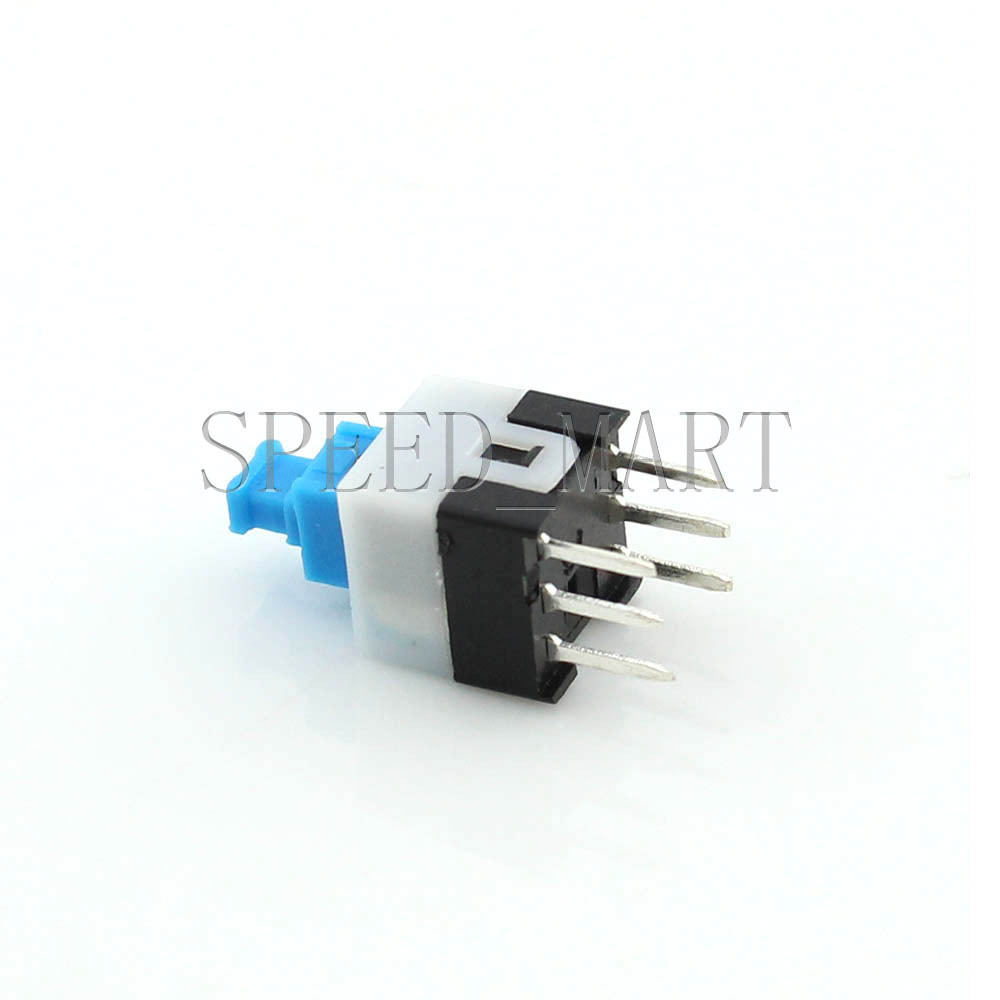 5pcs New Blue Cap Self-locking Type Square Button Switch Control 6 Pins 7*7mm