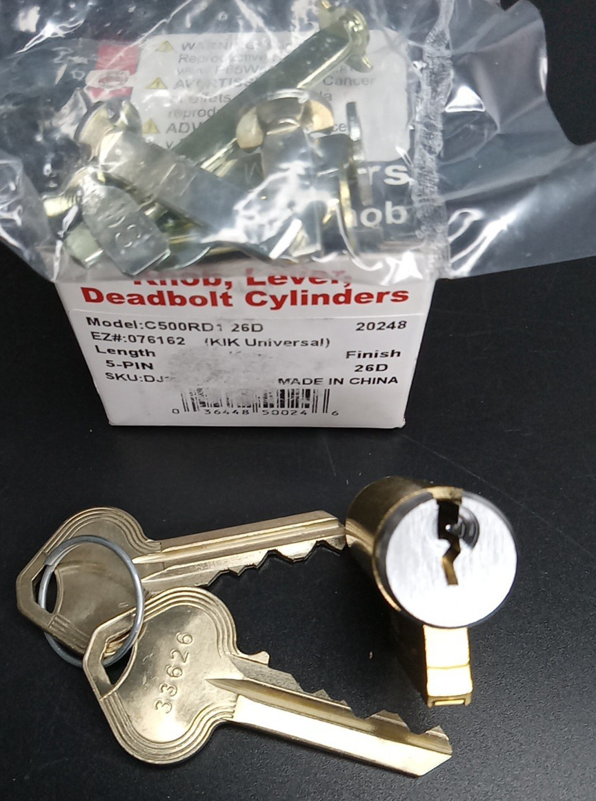 C500RD1 26D Key In Knob Cylinder LSDA NOS Two Keys