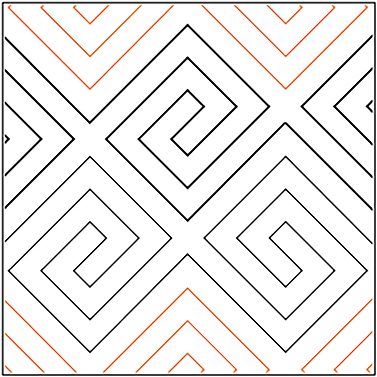 Quilt Pantograph Square Quilting Stencil Longarm Pantographs Geometric Patterns