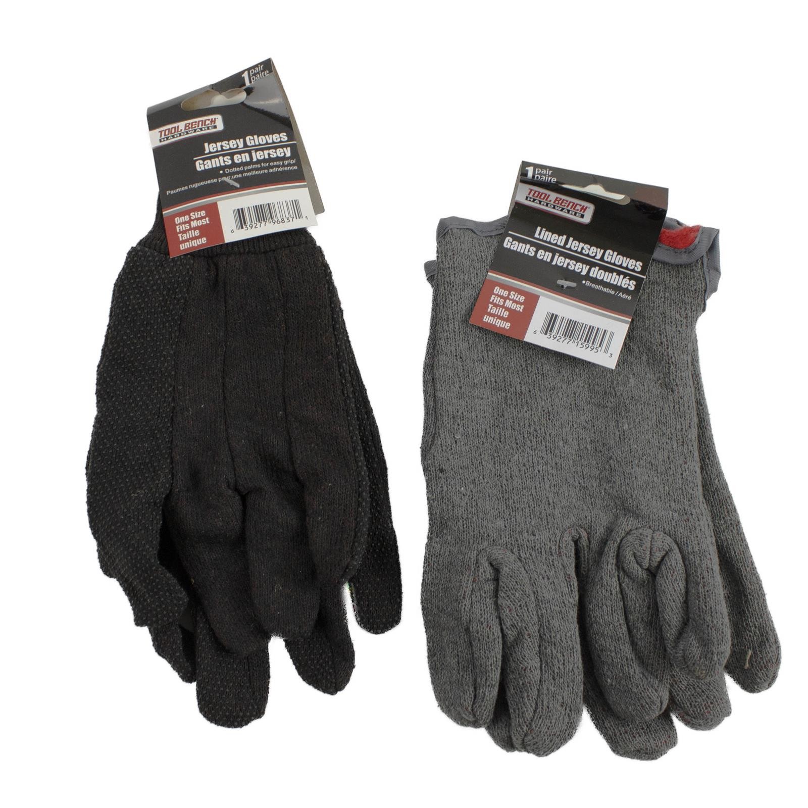 Lot of 2 Pairs of Tool Bench Jersey Gloves, New