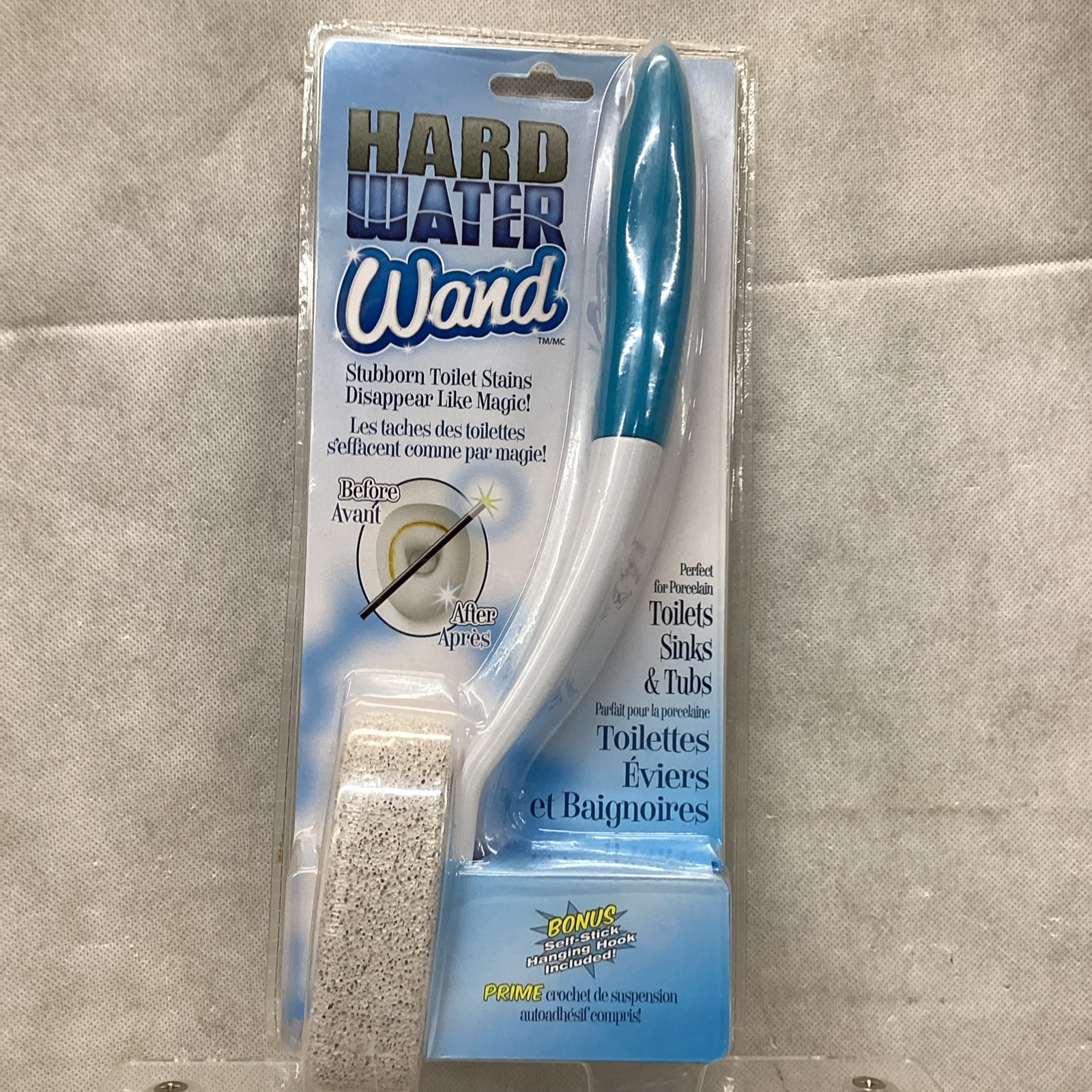 As Seen on TV Hard Water Wand with BONUS Self-Stick Hanging Hook New
