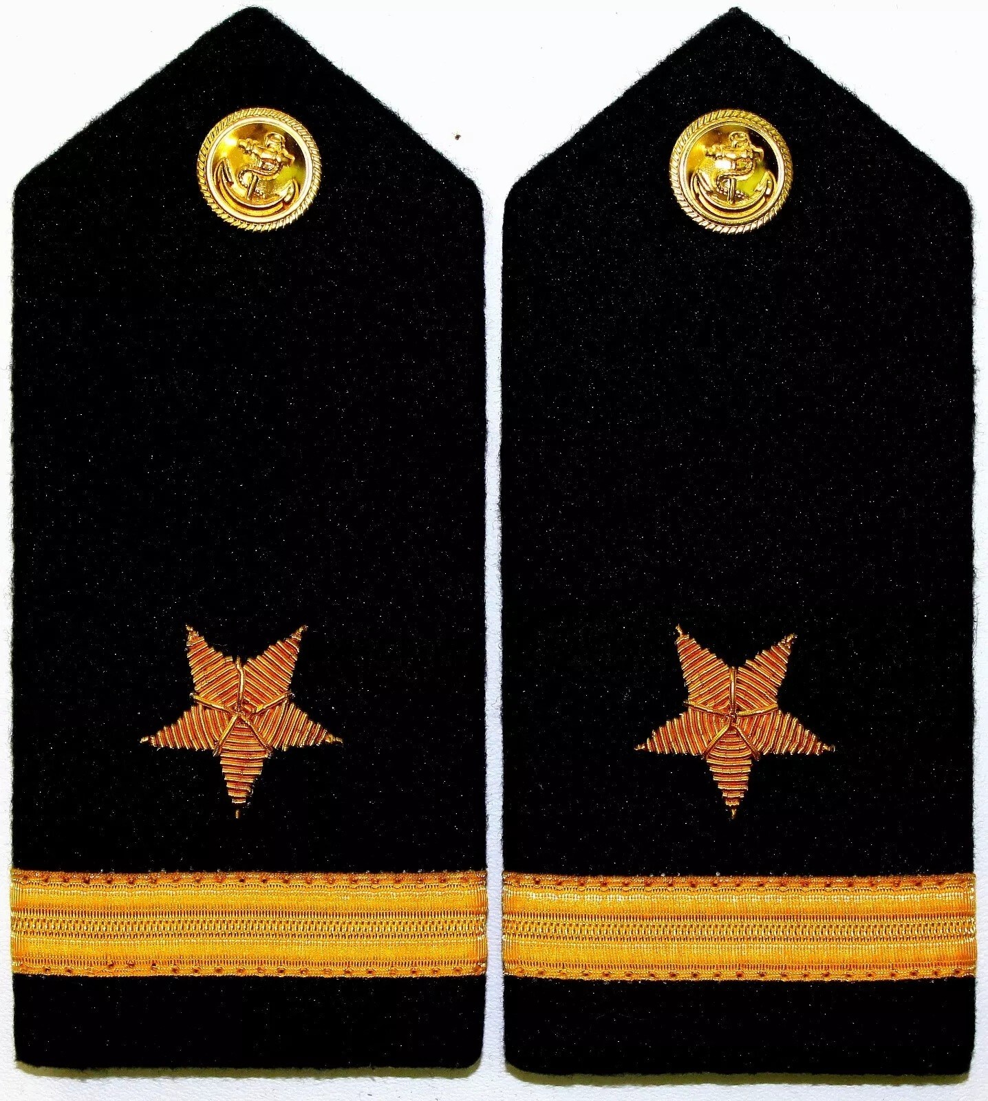 US Navy Naval USN Male Ensign Rank Line Officer Shoulder Boards Bullion Pair